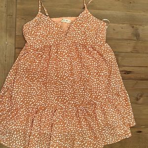 Orange and white boutique min dress